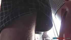 Hot girl in wonderful mini skirt in upskirt free scene