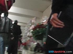 Wicked green fishnets upskirt