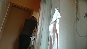 Mature babe caught all naked by solo spy cam