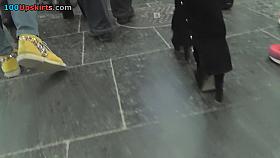 MILF with her boyfriend in the public upskirts