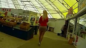 Beautiful lady in line at