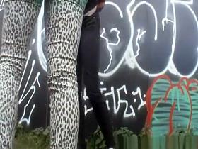 Girls secretly filmed peeing in public