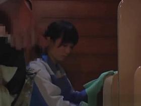 Real real asian maintenance worker walks part1