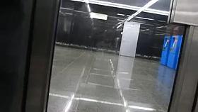 Fishnet stockings upskirt in subway