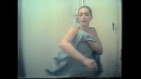 My cute roommate got on the hidden cam in shower