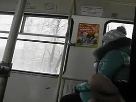 Guy wanks off in front of a girl