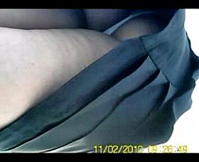 Upskirt at work. Good tanga