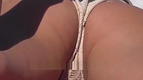 Sexy bikini beach voyeur. Close up. HD hide cam