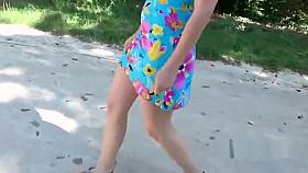 Fit blonde babe fucking in public pov