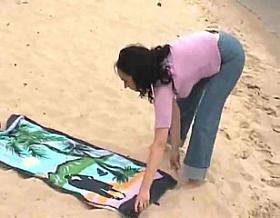 She strips on nude beach