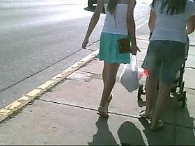 Nice Shot Right Up Her Pretty Blue Skirt