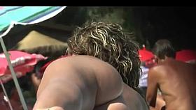 Beach Voyeur - Exposed angel at beach , sunbathing- two