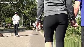 Tight spandex pantyline