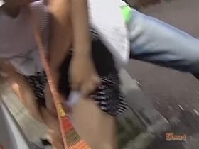 Attractive slapper makes various noises during great sharking event