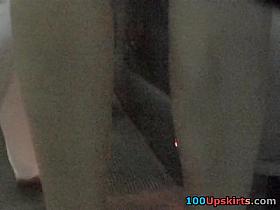 Brown-haired hottie upskirt