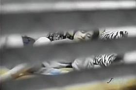 Peeping window movie in which an asian whore masturbates