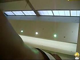 Short short skirt girl allows everybody see her thong