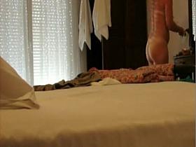 Spied putting lotion on her body