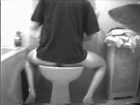 I spied my cute girlfriend washing her pussy