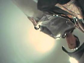 Voyeur amateur taking off jeans in the changing room