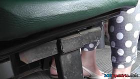 Gentle panties cover sweet pussy in the public upskirt