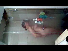 Shower Girl Sexy Black Nighty Takes Out Contact Lens