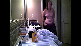 BBW Changing in the Bathroom