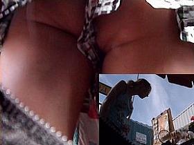 Summer accidental upskirt in the street