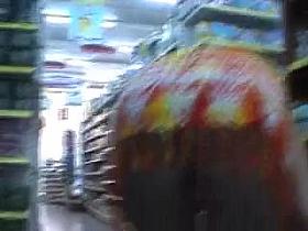 Upskirt in supermarket NO PANTIES