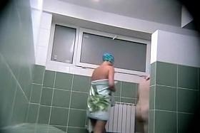 Changing room matures are all naked in dressing room