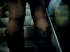 sexy bitch with sexy legs in metro2