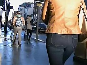 Following a classy woman's ass