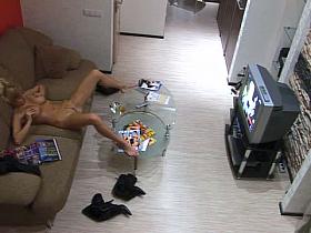 Titted blonde candid masturbating