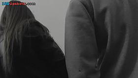 Young brunette got filmed for the real upskirt