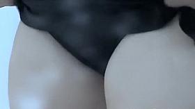 She puts panties over her hairy bush