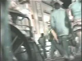 Sexy girl in a short skirt, no panties upskirts