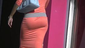 great ass in pink dress