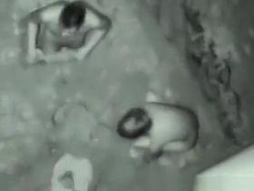 Drunk teen couple caught fucking