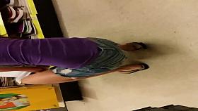 young mom bending over