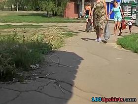 Youthful sweetheart in green petticoat