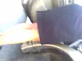 MILF upskirted in a parking lot