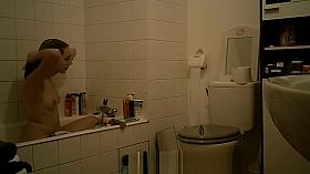 College Teen Brunette Spy Bathroom Part 1