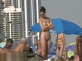 An extremely alluring nude beach voyeur vid