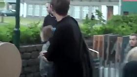 Drunk girl in restaurant