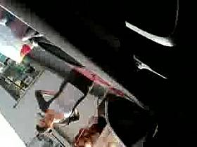 Einkaufscenter Parkplatz Flash Hot Blonde