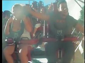 Girl on the attraction naked tit down blouse