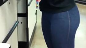 Great butt in a pair of tight blue jeans