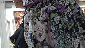 Candid upskirt video filmed in the local market