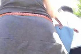 Tight Butt In Mini Skirt