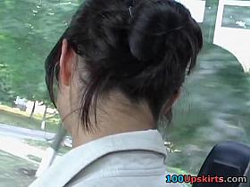 Rose red panty upskirt